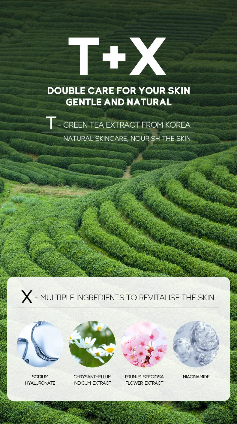 Sérum facial de chá verde Laikou, controle de oleosidade, antienvelhecimento, redução de poros, tratamento para acne, clareamento, hidratação, essência de melaleuca, cuidados com a pele