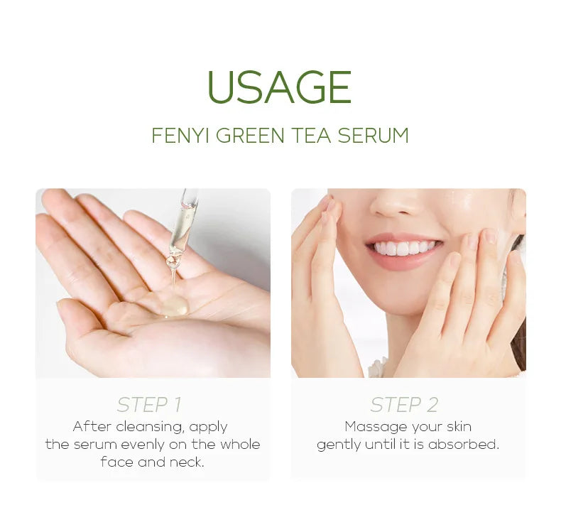 Sérum facial de chá verde Laikou, controle de oleosidade, antienvelhecimento, redução de poros, tratamento para acne, clareamento, hidratação, essência de melaleuca, cuidados com a pele