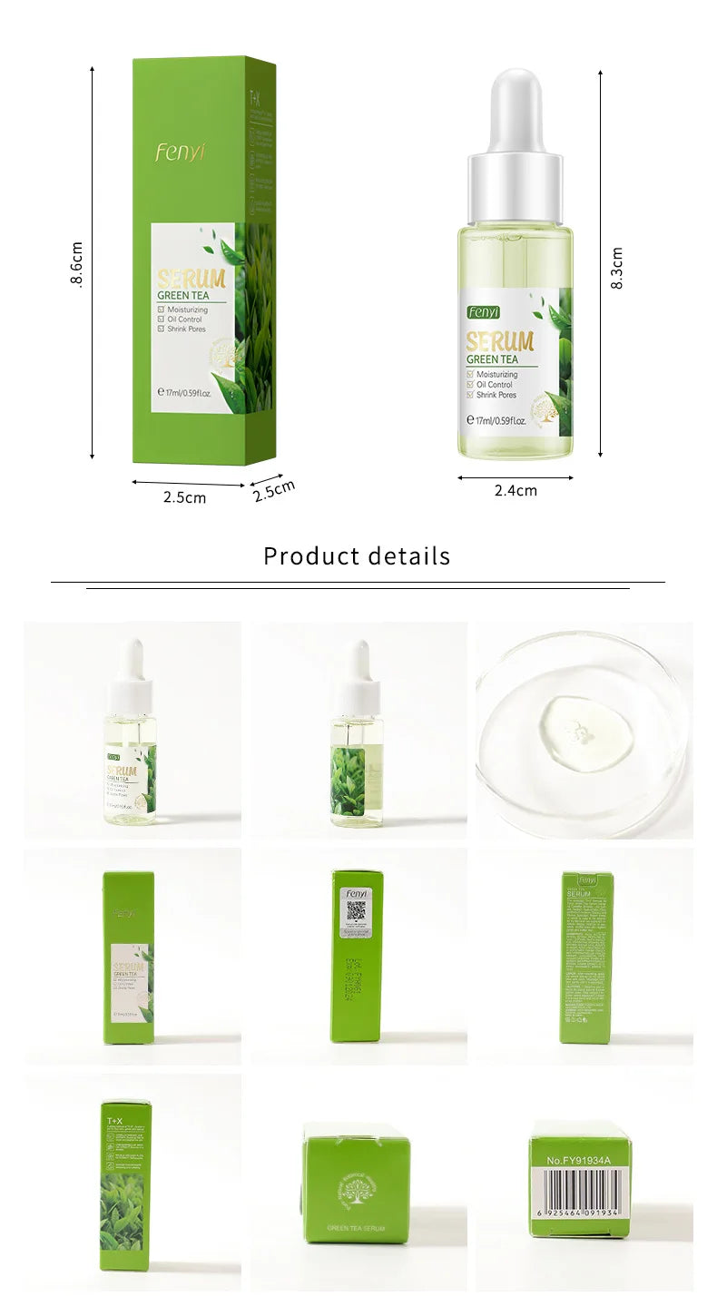 Sérum facial de chá verde Laikou, controle de oleosidade, antienvelhecimento, redução de poros, tratamento para acne, clareamento, hidratação, essência de melaleuca, cuidados com a pele