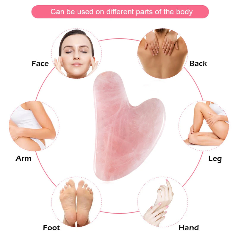 Gua Sha, raspador de guache com jade ametista natural, massageador para rosto, lifting de pele fina, raspador facial, ferramentas de beleza e cuidados com a pele