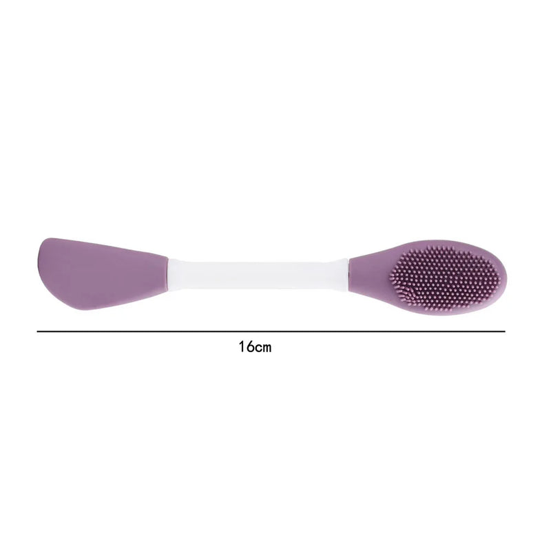 Yunduogirl 1 peça escova de silicone com cabeça dupla para máscara facial, limpador de poros faciais, aplicador de película de lama, ferramentas de limpeza femininas