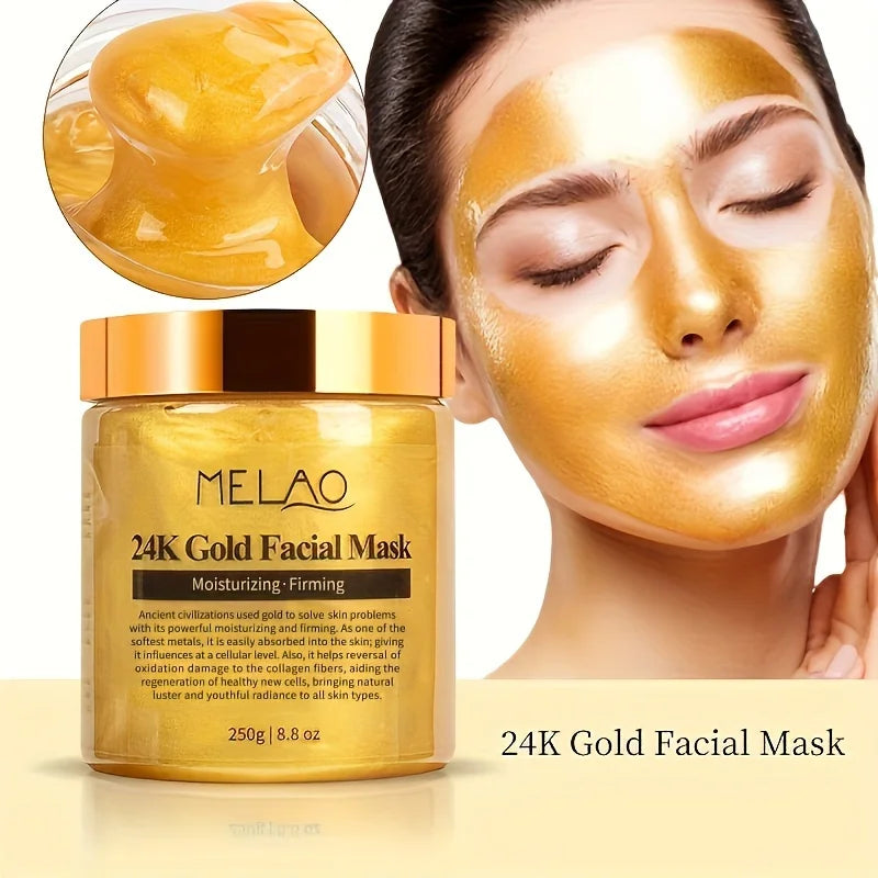 Máscara facial MELAO 24K Gold Beauty Facemask Skin Remove France Máscaras faciais hidratantes de colágeno dourado