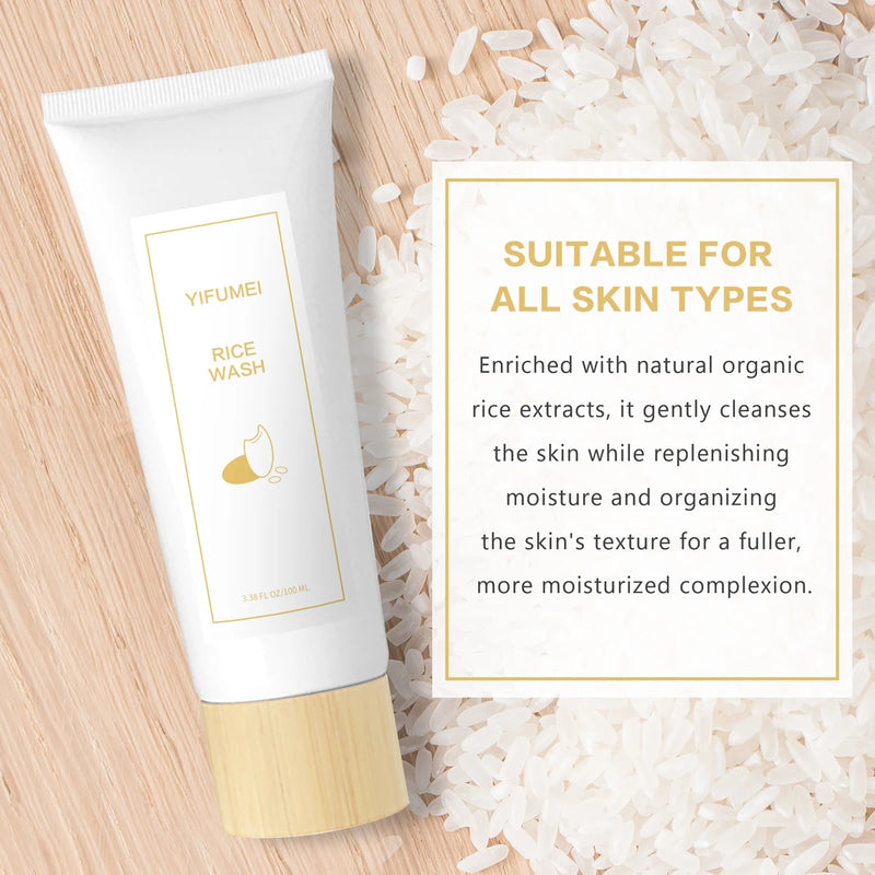 Espuma de limpeza facial coreana de arroz para cuidados com a pele, hidratante, iluminador e rejuvenescedor, limpador facial, cuidados com a pele coreanos originais