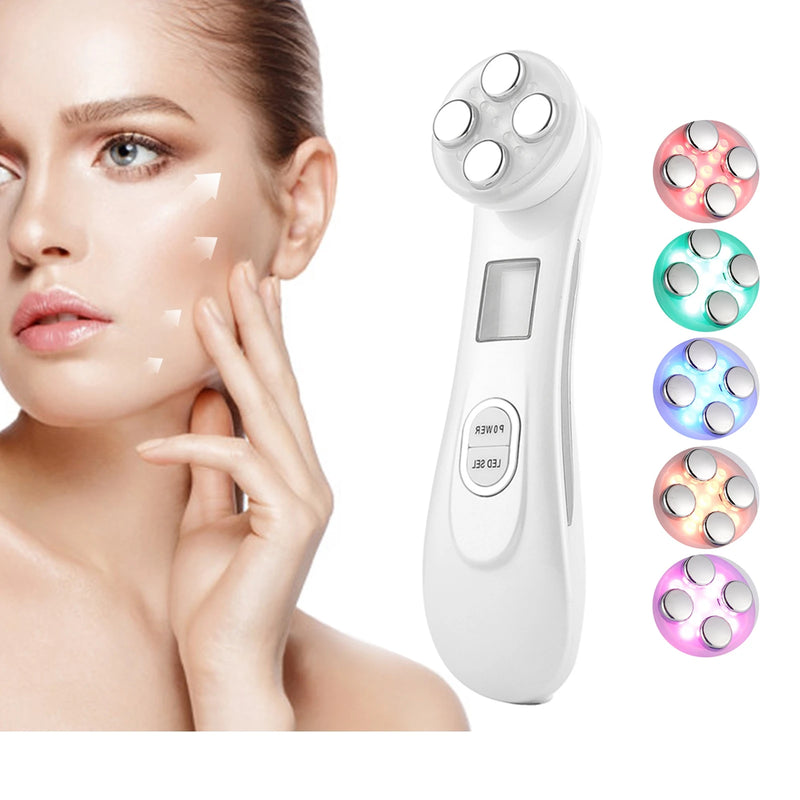 5 em 1 RF Radiofrequência EMS Eletroporação LED Fóton Dispositivo de Beleza Lifting de Pele Firme Anti-Rugas Cuidados com a Pele Massageador Facial