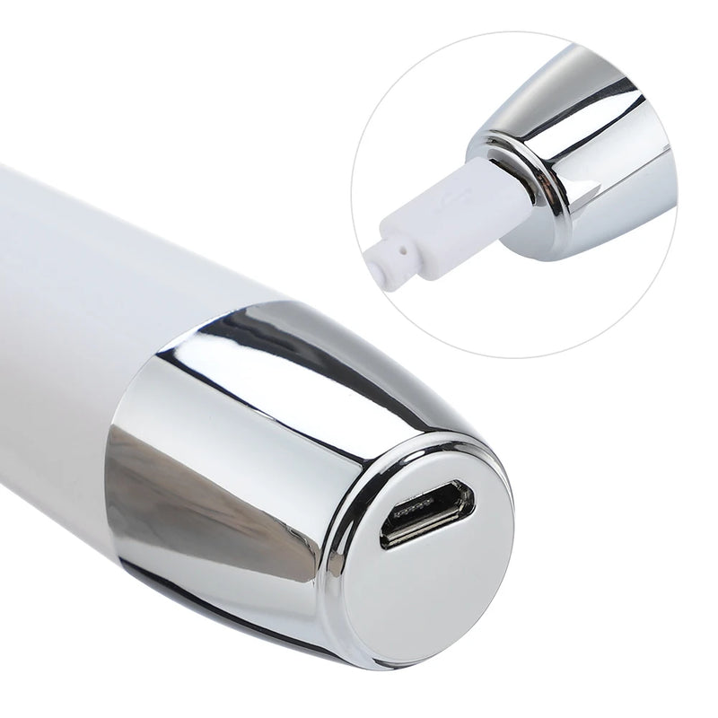 Massageador elétrico para os olhos, dispositivo de massagem com aquecimento por vibração para olheiras, inchaço, fadiga ocular, caneta para cuidados com os olhos e rugas