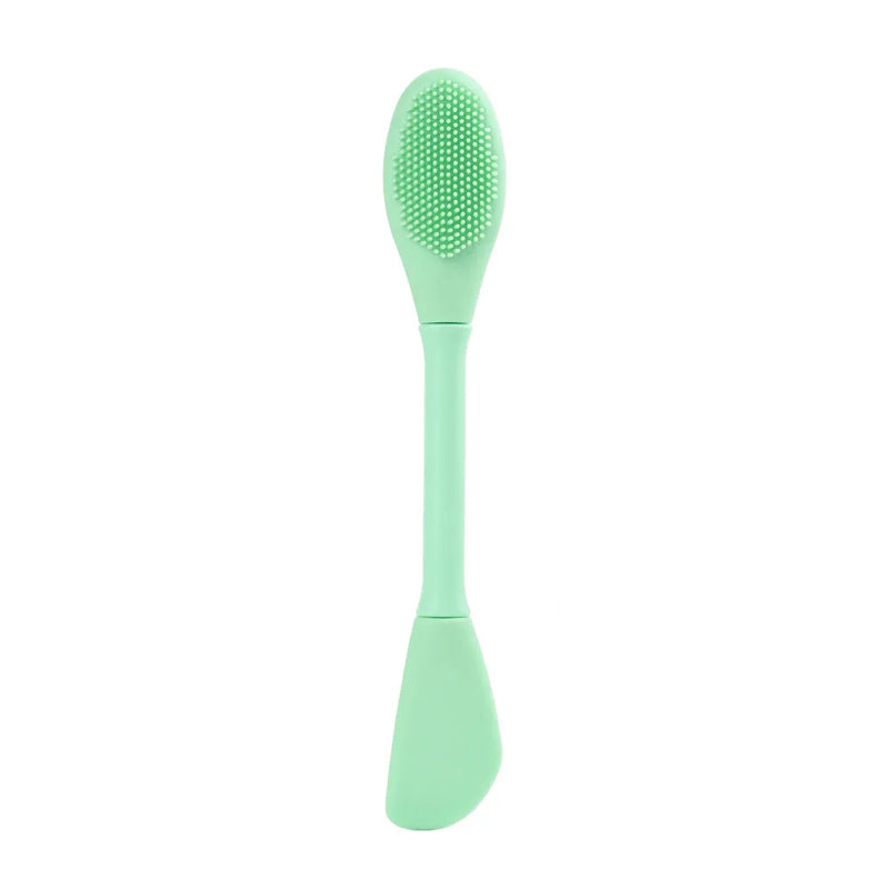 Yunduogirl 1 peça escova de silicone com cabeça dupla para máscara facial, limpador de poros faciais, aplicador de película de lama, ferramentas de limpeza femininas