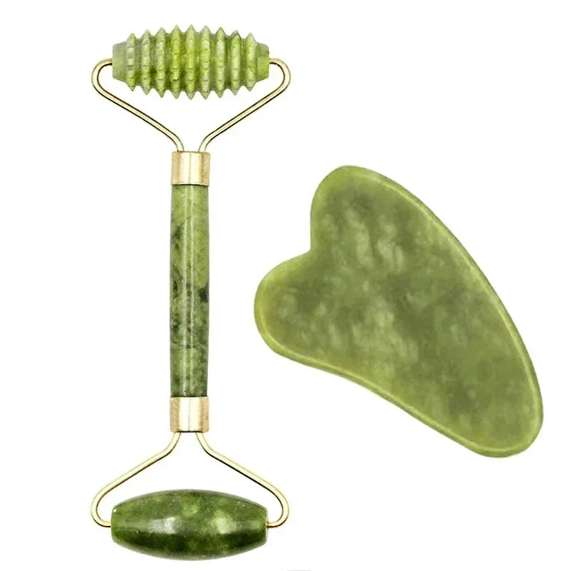 assage Visage Rolo de Jade Natural Gua Sha Facial Massageador Corporal e de Pescoço com Pedras Naturais Acupoint Cuidados com os Olhos Ferramentas de Massagem Spa MLifting