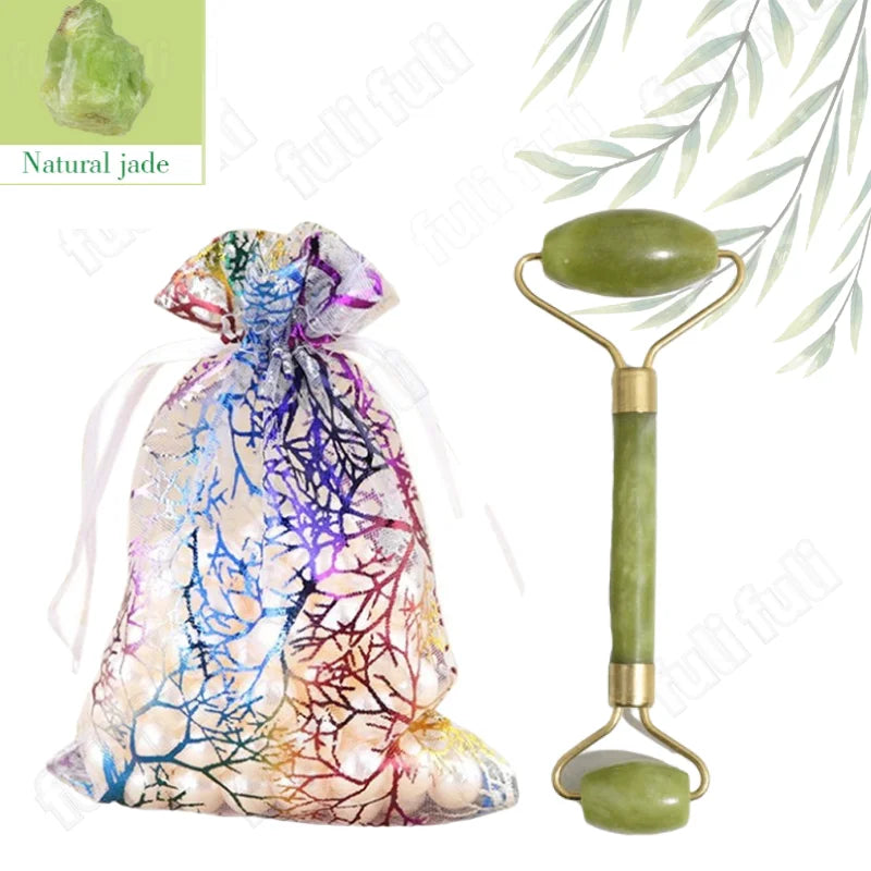 Pó de quartzo rosa, rolo de cristal de jade, massagem spa, massageadores faciais rosa, gua sha, pedra natural, guasha, ferramenta de beleza, lifting facial