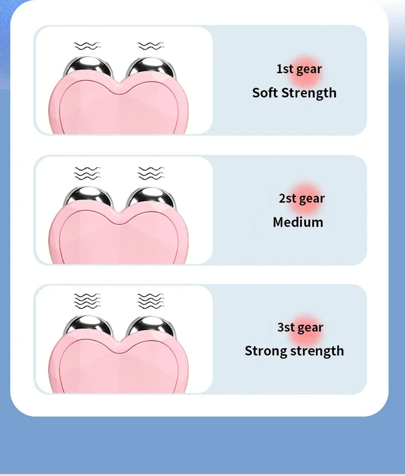 NOVO Dispositivo de Beleza Micro Corrente Mini Rolo Portátil de Lifting Facial Massageador Emagrecedor EMS Contorno Delicado Firmeza Cuidado Facial