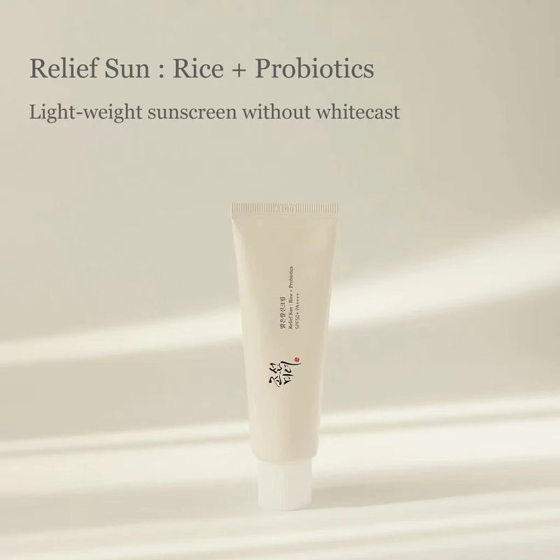 Protetor solar coreano com probióticos de arroz, FPS 50+, alta proteção solar, hidratante para a pele, loção solar para controle de oleosidade