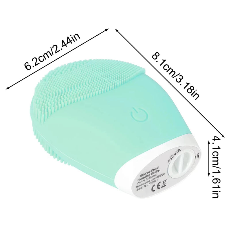 Limpador facial elétrico de silicone, massageador, ferramenta de massagem para cuidados com a pele, máquina de beleza, limpeza vibratória dos poros, massa auto-fornecida