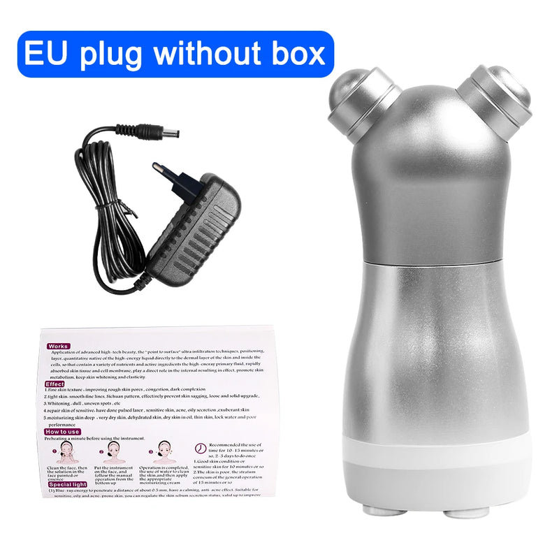Massageador facial profissional eletroporador com vibração de rádio e LED Photon Rejuvenescimento Facial Lifting da pele Ferramenta de cuidados