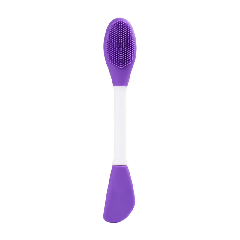 Yunduogirl 1 peça escova de silicone com cabeça dupla para máscara facial, limpador de poros faciais, aplicador de película de lama, ferramentas de limpeza femininas