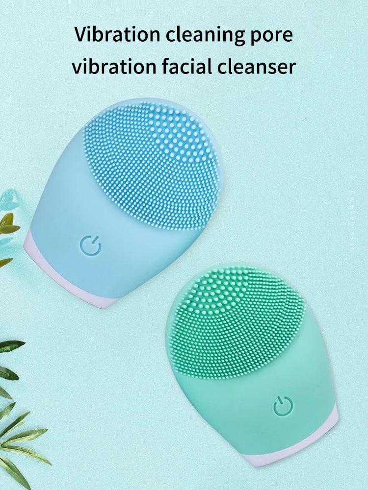 Limpador facial elétrico de silicone, massageador, ferramenta de massagem para cuidados com a pele, máquina de beleza, limpeza vibratória dos poros, massa auto-fornecida