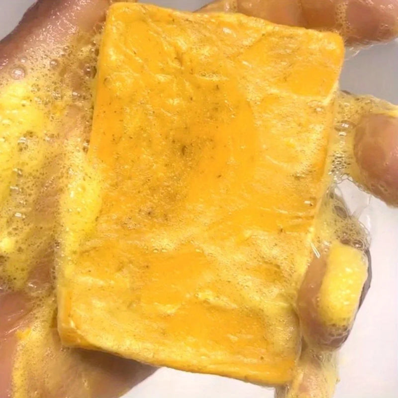 Sabonete de cúrcuma e ácido kójico 100g, clareador, antienvelhecimento, hidratante, artesanal para rosto e corpo, tratamento de manchas escuras e acne