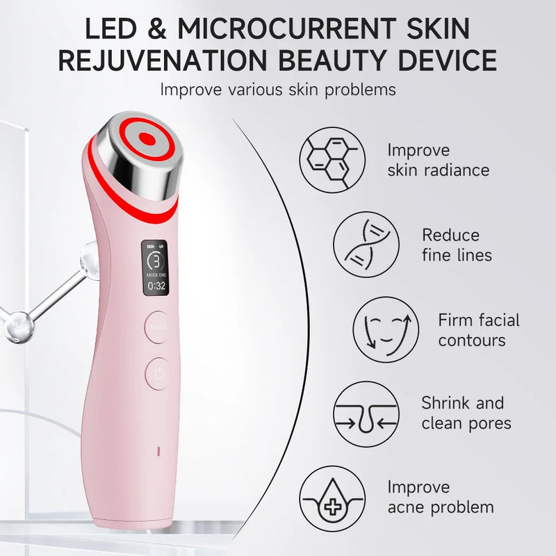 Booster Pro LED Facial Light Therapy 5 Cores Varinha de Beleza para os Olhos Massageador de Olhos com Luz Vermelha para Ferramenta de Rejuvenescimento da Pele