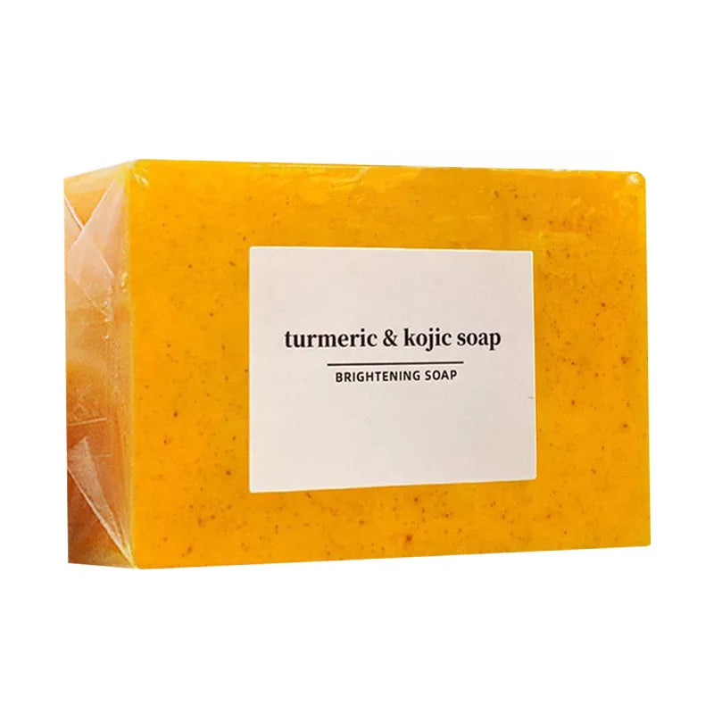 Sabonete de cúrcuma e ácido kójico 100g, clareador, antienvelhecimento, hidratante, artesanal para rosto e corpo, tratamento de manchas escuras e acne