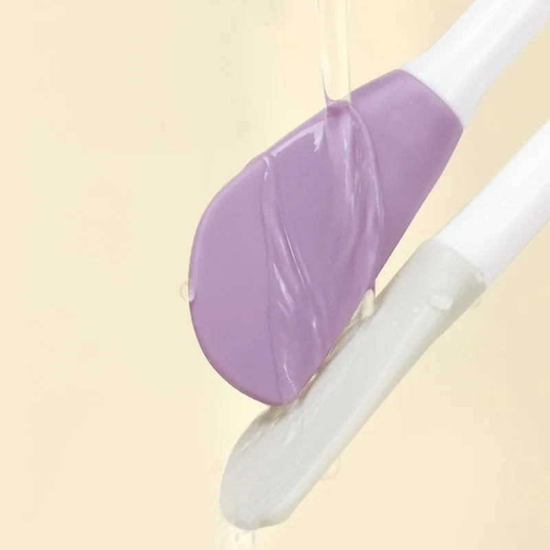 Yunduogirl 1 peça escova de silicone com cabeça dupla para máscara facial, limpador de poros faciais, aplicador de película de lama, ferramentas de limpeza femininas