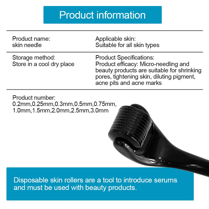 ZGTS DRS 540 Pins Derma Roller Titânio Aço Inoxidável Rolo de Enfermagem para Pele Esfoliante Antirrugas Reparador para Recrescimento Capilar Ferramenta de Maquiagem