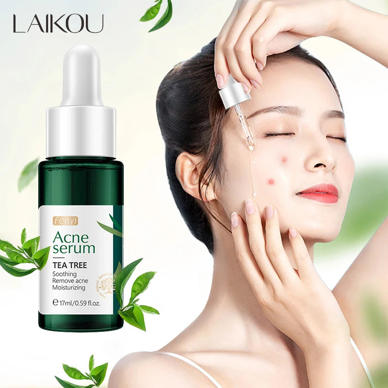 Sérum facial de chá verde Laikou, controle de oleosidade, antienvelhecimento, redução de poros, tratamento para acne, clareamento, hidratação, essência de melaleuca, cuidados com a pele