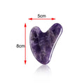 Gua Sha, raspador de guache com jade ametista natural, massageador para rosto, lifting de pele fina, raspador facial, ferramentas de beleza e cuidados com a pele