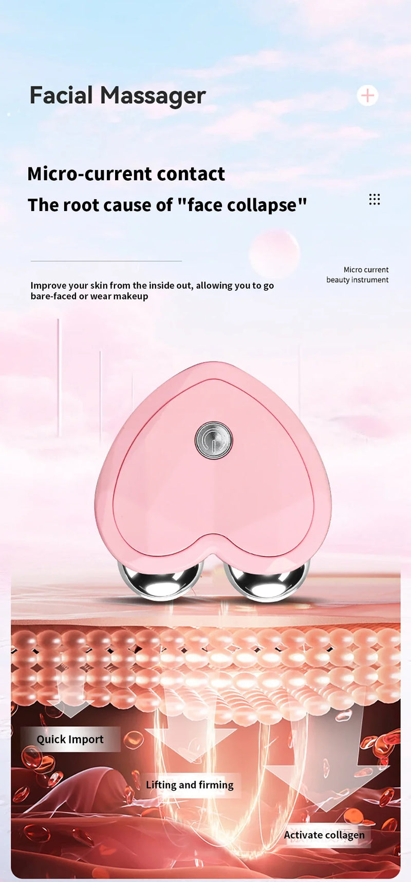 NOVO Dispositivo de Beleza Micro Corrente Mini Rolo Portátil de Lifting Facial Massageador Emagrecedor EMS Contorno Delicado Firmeza Cuidado Facial