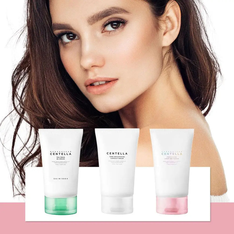 Centella Skin Care Set Hidratante Tônico Calmante Iluminador Sérum Facial Hialurônico Protetor Solar À Prova D'água Óleo de Limpeza 1 unidade