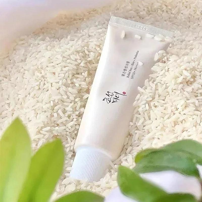 Protetor solar coreano com probióticos de arroz, FPS 50+, alta proteção solar, hidratante para a pele, loção solar para controle de oleosidade