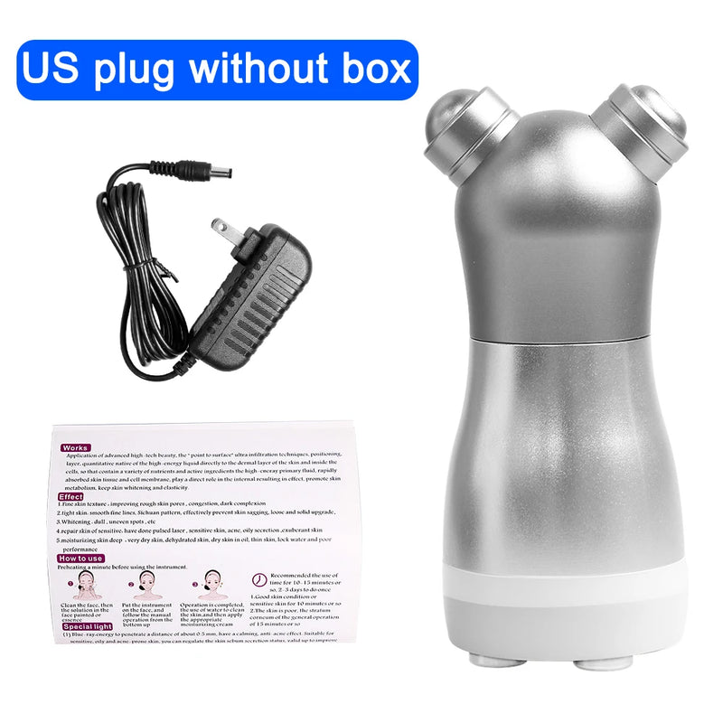 Massageador facial profissional eletroporador com vibração de rádio e LED Photon Rejuvenescimento Facial Lifting da pele Ferramenta de cuidados