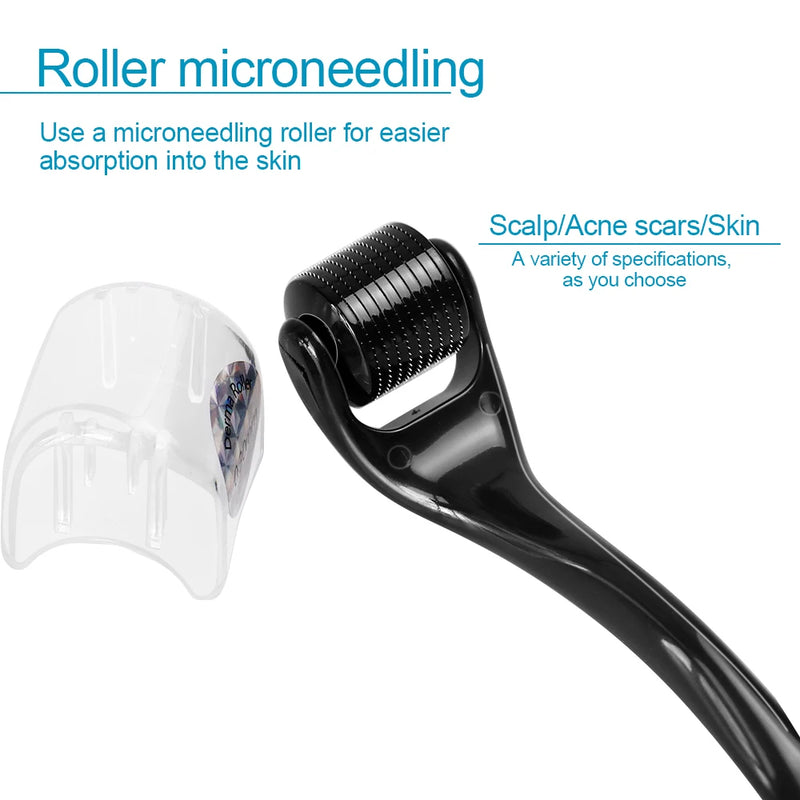 ZGTS DRS 540 Pins Derma Roller Titânio Aço Inoxidável Rolo de Enfermagem para Pele Esfoliante Antirrugas Reparador para Recrescimento Capilar Ferramenta de Maquiagem