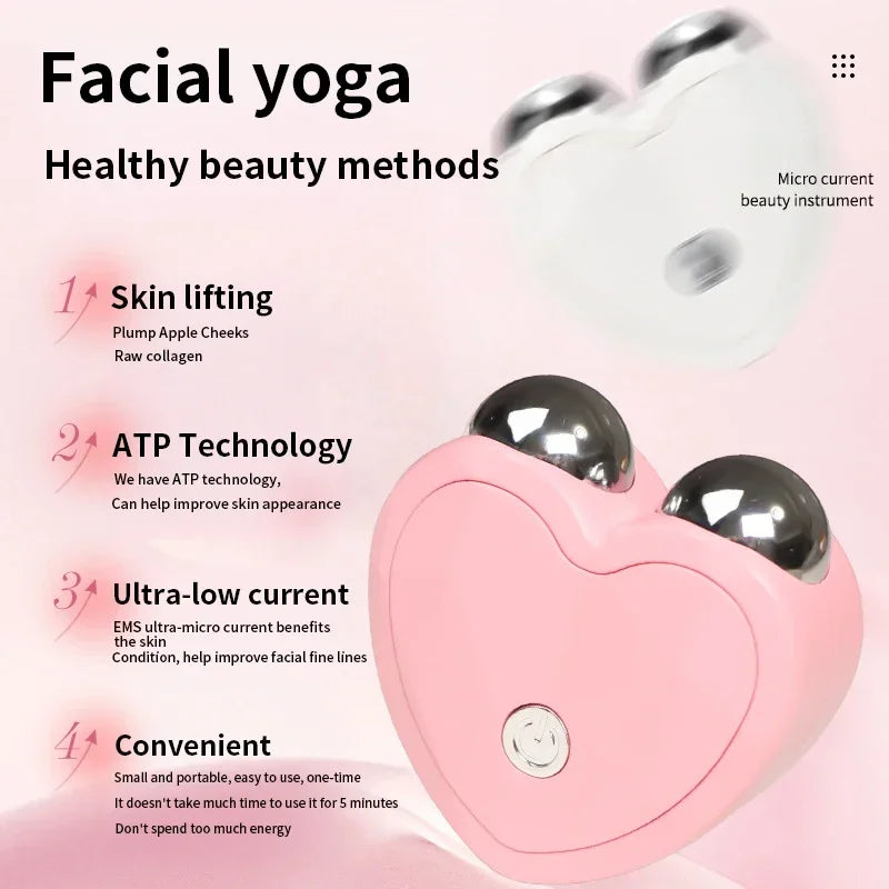 NOVO Dispositivo de Beleza Micro Corrente Mini Rolo Portátil de Lifting Facial Massageador Emagrecedor EMS Contorno Delicado Firmeza Cuidado Facial