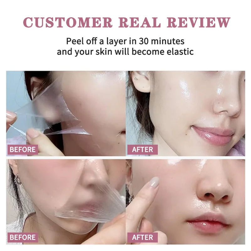 Máscara facial coreana de colágeno, máscara facial antirrugas de colágeno, máscara de lifting facial hidratante e tensora