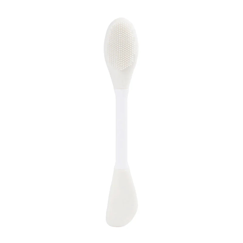Yunduogirl 1 peça escova de silicone com cabeça dupla para máscara facial, limpador de poros faciais, aplicador de película de lama, ferramentas de limpeza femininas