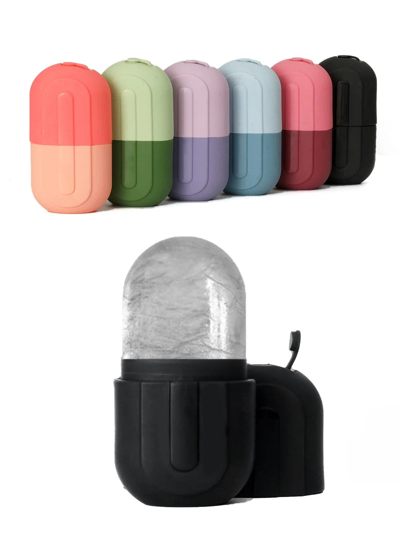 Rolo de gelo para rosto e olhos com formato de costas aprimorado - Massageador facial para cuidados com a pele - Molde de gelo de silicone reutilizável para uma pele fresca e fresca