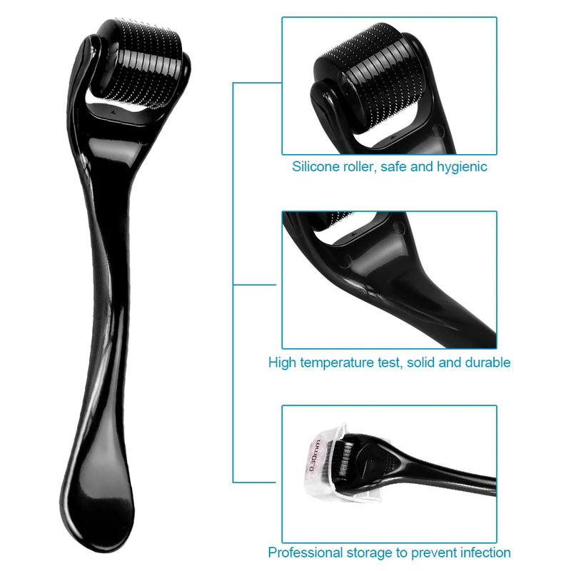 ZGTS DRS 540 Pins Derma Roller Titânio Aço Inoxidável Rolo de Enfermagem para Pele Esfoliante Antirrugas Reparador para Recrescimento Capilar Ferramenta de Maquiagem