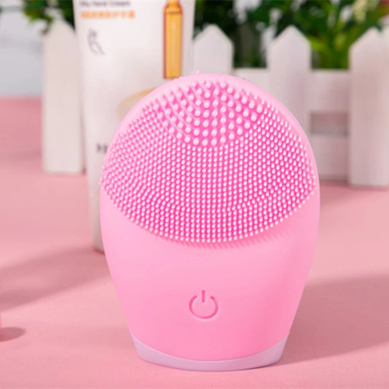 Limpador facial elétrico de silicone, massageador, ferramenta de massagem para cuidados com a pele, máquina de beleza, limpeza vibratória dos poros, massa auto-fornecida