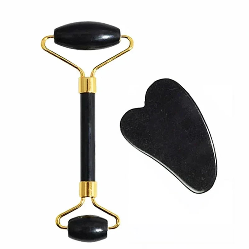 assage Visage Rolo de Jade Natural Gua Sha Facial Massageador Corporal e de Pescoço com Pedras Naturais Acupoint Cuidados com os Olhos Ferramentas de Massagem Spa MLifting