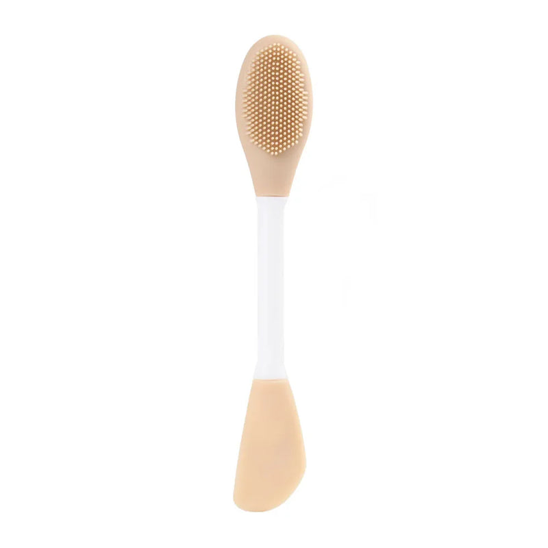 Yunduogirl 1 peça escova de silicone com cabeça dupla para máscara facial, limpador de poros faciais, aplicador de película de lama, ferramentas de limpeza femininas