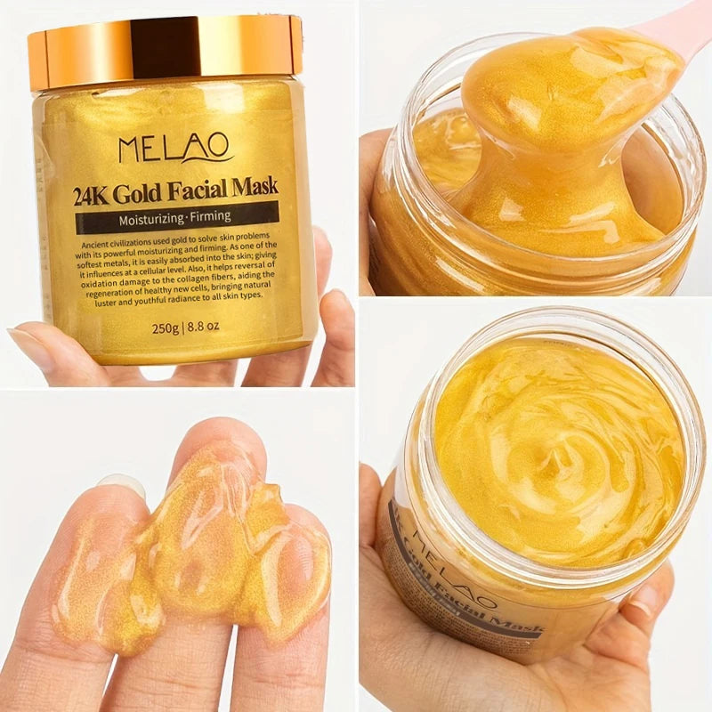 Máscara facial MELAO 24K Gold Beauty Facemask Skin Remove France Máscaras faciais hidratantes de colágeno dourado