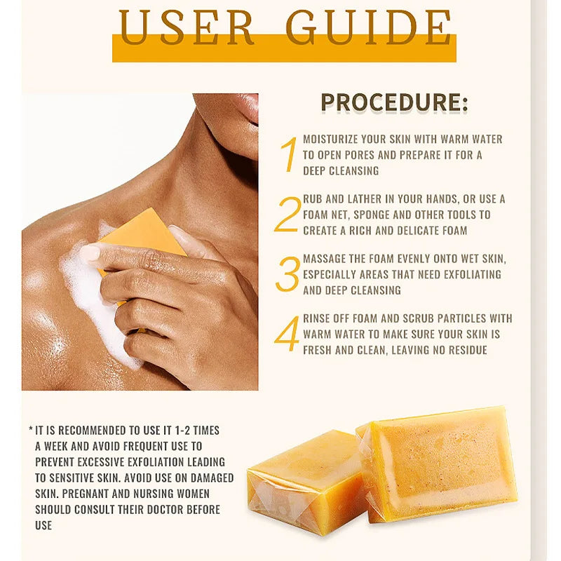 Sabonete de cúrcuma e ácido kójico 100g, clareador, antienvelhecimento, hidratante, artesanal para rosto e corpo, tratamento de manchas escuras e acne