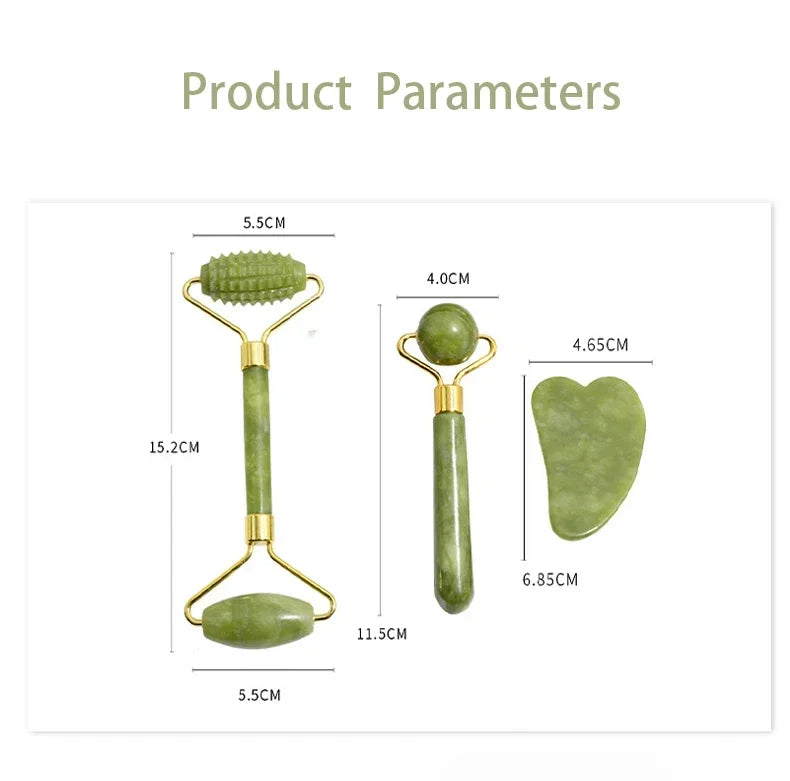 assage Visage Rolo de Jade Natural Gua Sha Facial Massageador Corporal e de Pescoço com Pedras Naturais Acupoint Cuidados com os Olhos Ferramentas de Massagem Spa MLifting