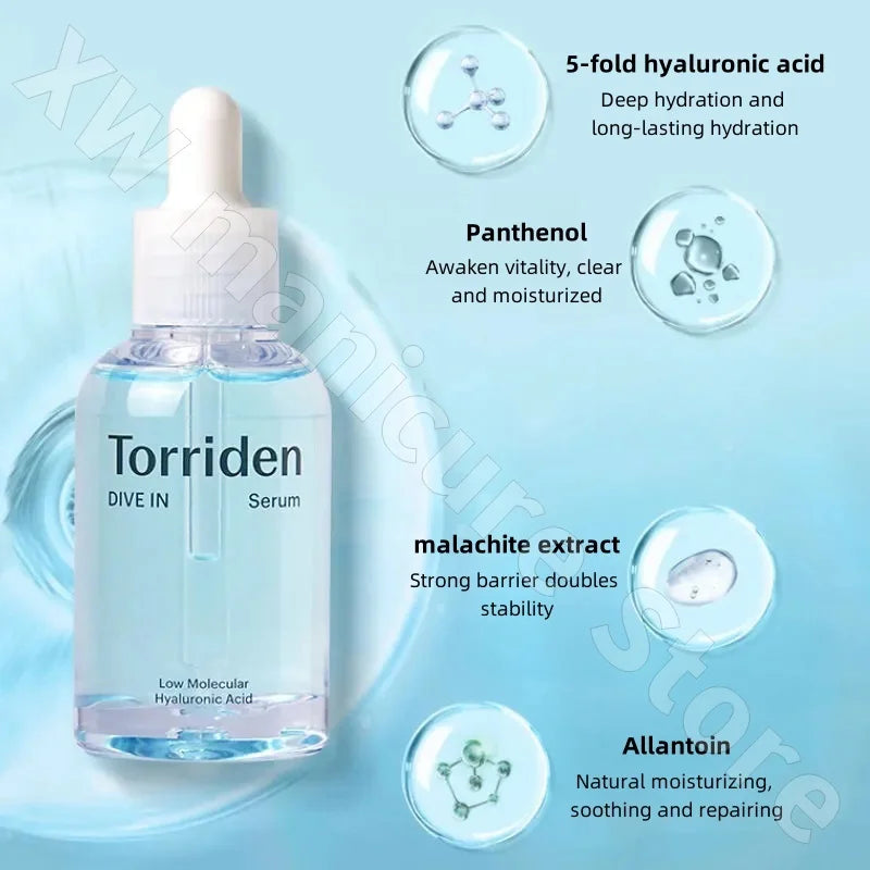 Ácido Hialurônico de Baixo Molecular Torriden Ampola de Ácido Hialurônico Essência Hidratante Firmeza Lifting e Diminuição de Linhas Finas 50ml