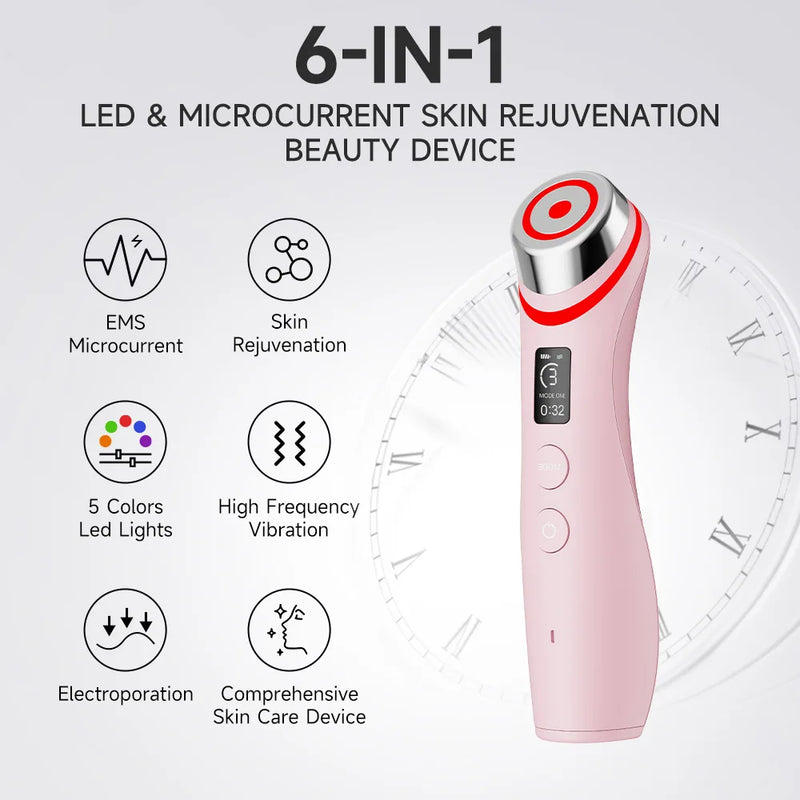 Booster Pro LED Facial Light Therapy 5 Cores Varinha de Beleza para os Olhos Massageador de Olhos com Luz Vermelha para Ferramenta de Rejuvenescimento da Pele