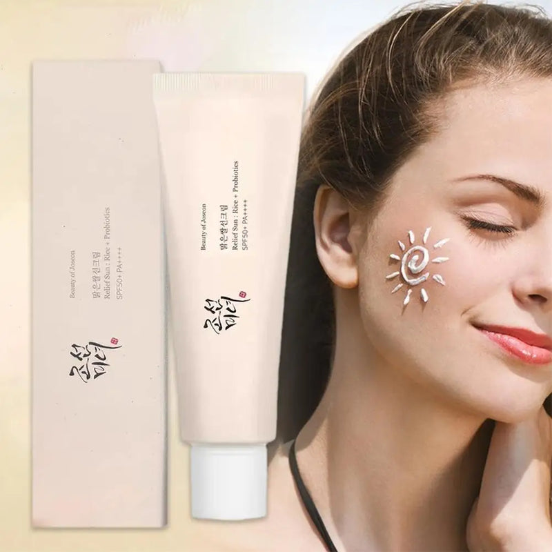 Conjunto coreano de cuidados com a pele com probióticos de arroz - protetor solar, essência facial, creme para os olhos, esfoliante, tônico, óleo de limpeza para diversas peles