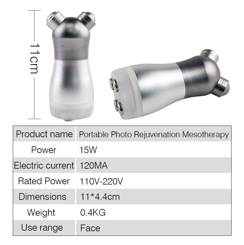 Massageador facial profissional eletroporador com vibração de rádio e LED Photon Rejuvenescimento Facial Lifting da pele Ferramenta de cuidados