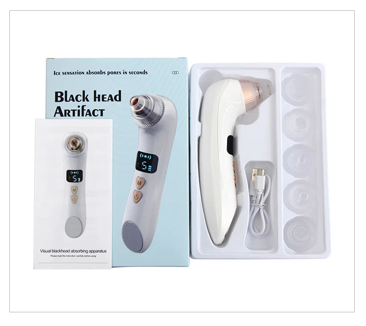 AOKO Removedor de Cravos, Câmera de Vácuo para Poros, Limpador de Poros, Removedor de Acne, Aquecimento Elétrico, Limpeza Profunda do Nariz e Rosto, Microscópio Wi-Fi