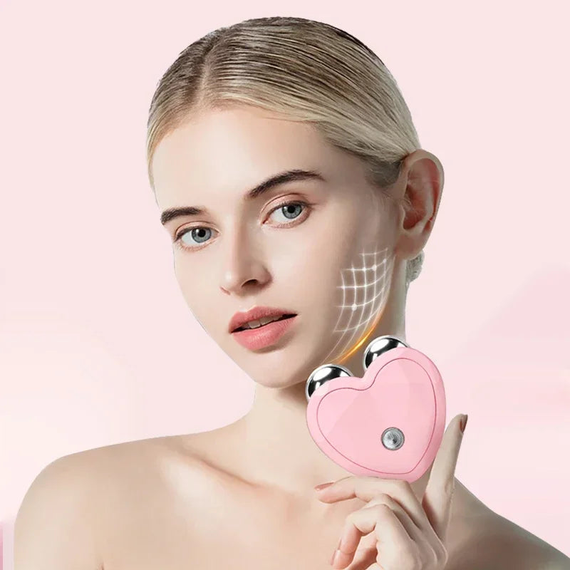 NOVO Dispositivo de Beleza Micro Corrente Mini Rolo Portátil de Lifting Facial Massageador Emagrecedor EMS Contorno Delicado Firmeza Cuidado Facial