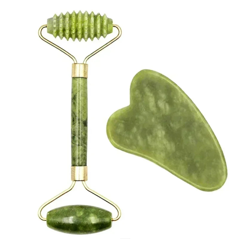 assage Visage Rolo de Jade Natural Gua Sha Facial Massageador Corporal e de Pescoço com Pedras Naturais Acupoint Cuidados com os Olhos Ferramentas de Massagem Spa MLifting