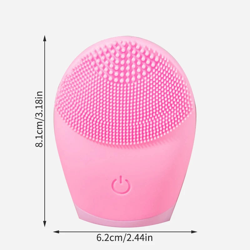 Limpador facial elétrico de silicone, massageador, ferramenta de massagem para cuidados com a pele, máquina de beleza, limpeza vibratória dos poros, massa auto-fornecida