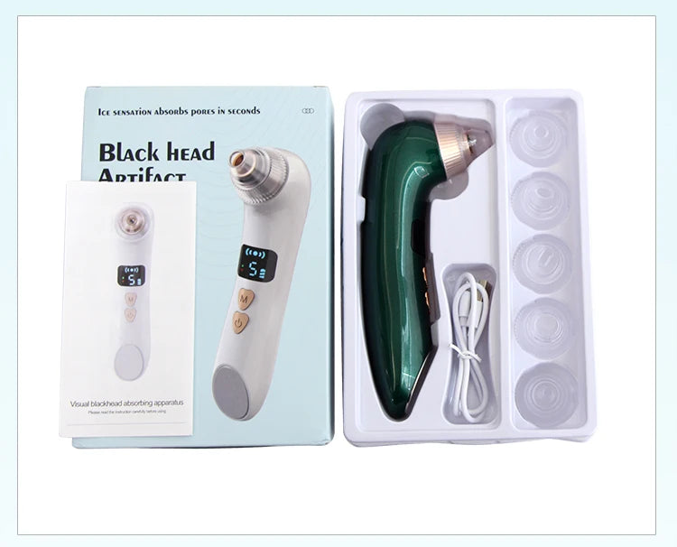 AOKO Removedor de Cravos, Câmera de Vácuo para Poros, Limpador de Poros, Removedor de Acne, Aquecimento Elétrico, Limpeza Profunda do Nariz e Rosto, Microscópio Wi-Fi